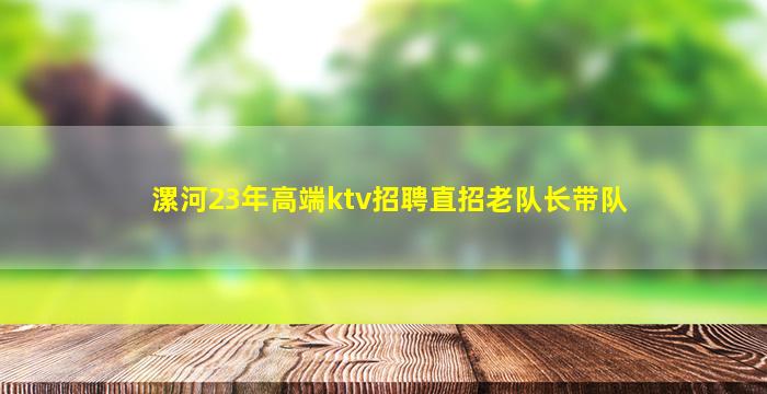 漯河23年高端ktv招聘直招老队长带队